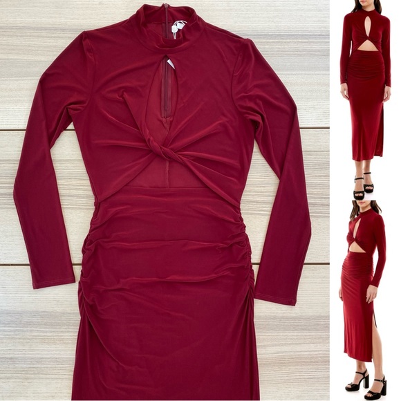 WAYF Madmesoille Cutout Twist Midi Dress | Size Small - Picture 2 of 8